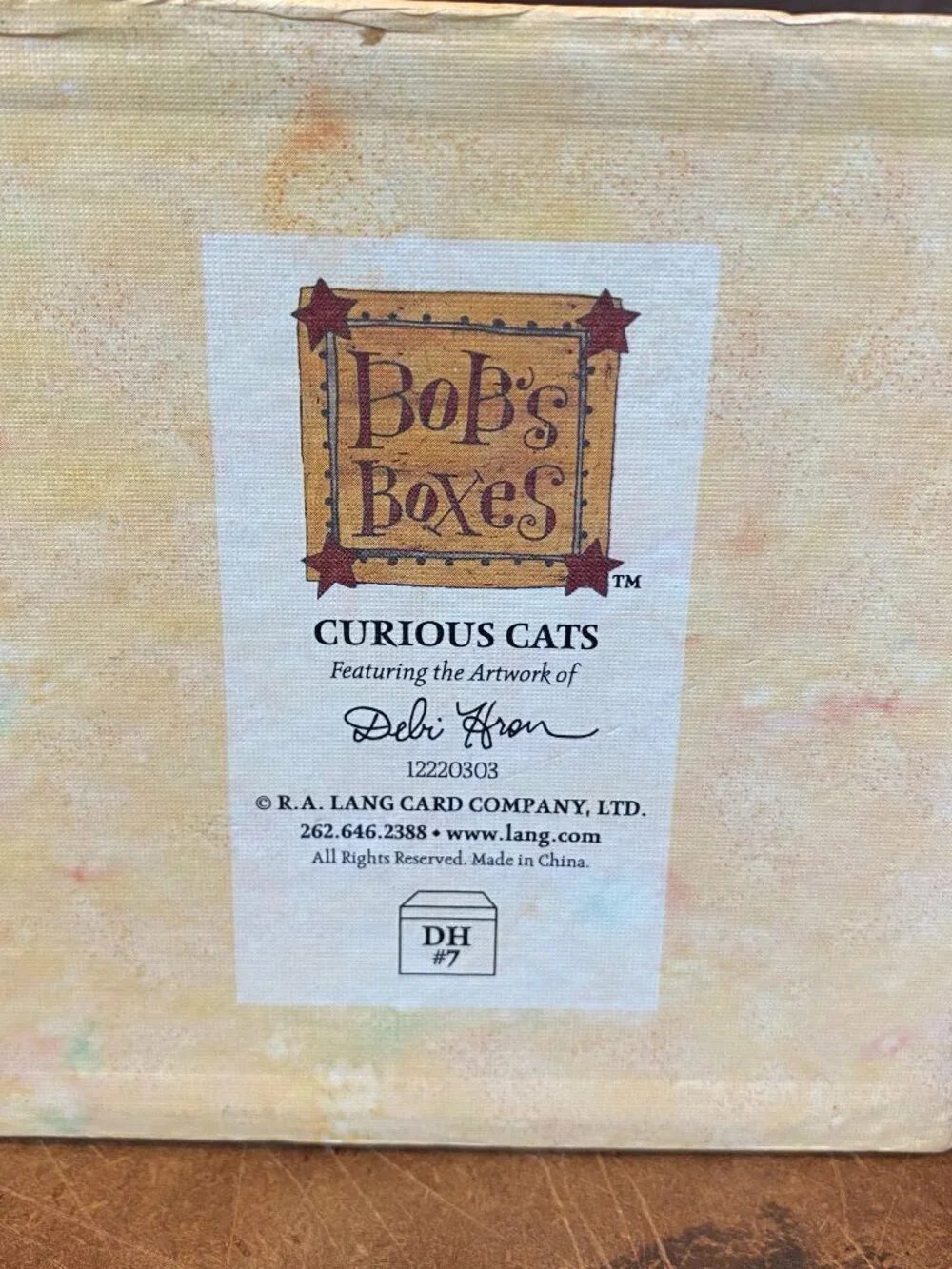 Y2K 2001 Curious Cats Decorative Box Bob's Boxes Debi Hron R.A. Lang Card Co